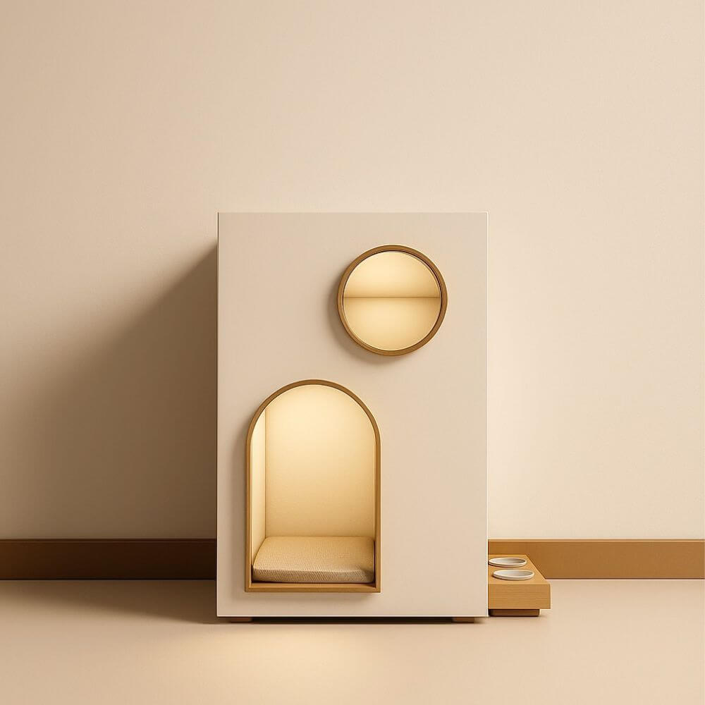 บ้านสัตว์เลี้ยง MUMU D&C PET HOUSE รุ่น MINIMAL01 ขนาด 60X60X95 ซม.สีน้ำตาล